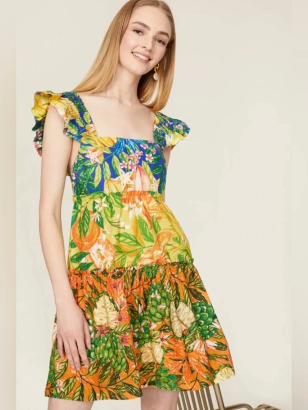 FARM RIO Caipirinha Tiered Mini Dress